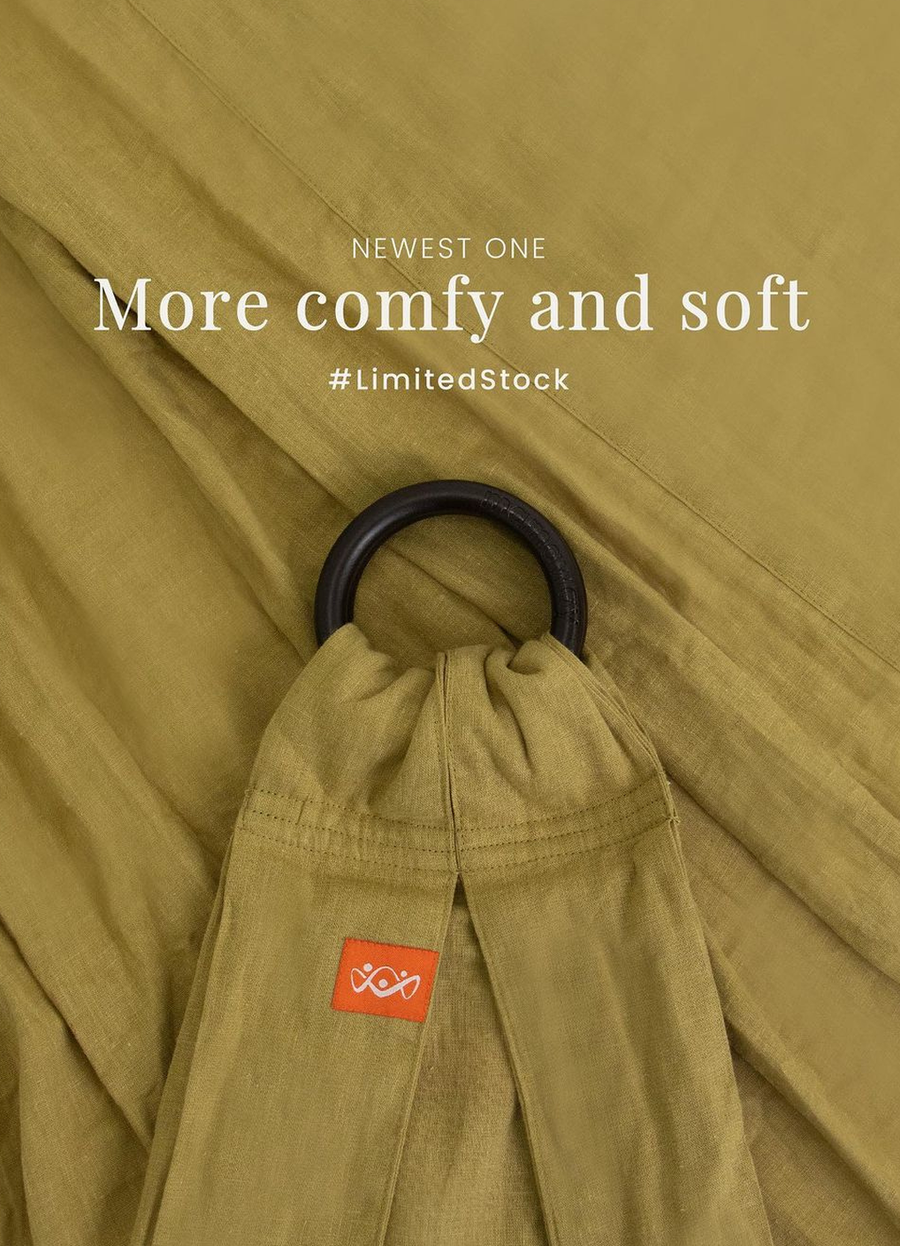 Solid Linen Baby Ring Sling, Olive, hi-res image number 1